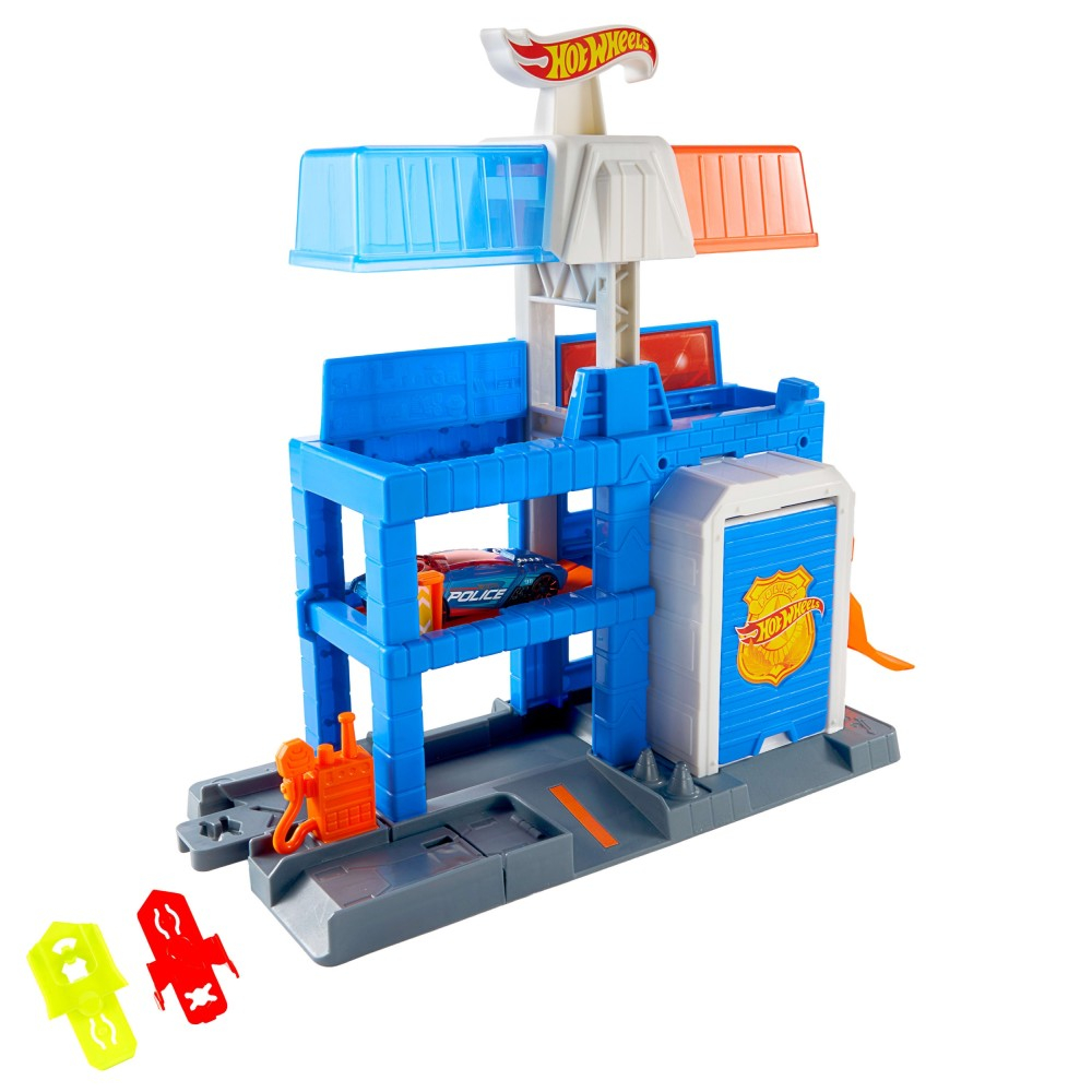 Hot Wheels - Многоуровневый ПОЛИЦЕЙСКИЙ УЧАСТОК + машина JHL74