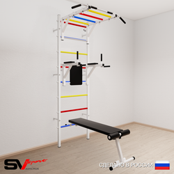 Шведская стенка Sv Sport усиленная 624 (Турник рукоход/Брусья/Скамья)