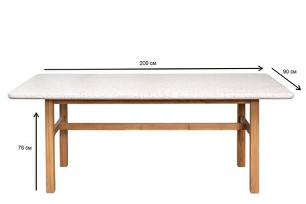 Стол обеденный из тика Joygarden ТАЛАРА 200 см, коричневый