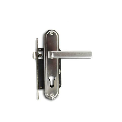 Замок врезной Apecs, 1026/60-CR, ручка в комплект, цилиндровый, хром