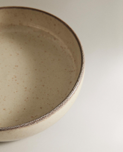 Zara Home тарелка глубокая из каменной керамики, цвет бежевый, 20 см