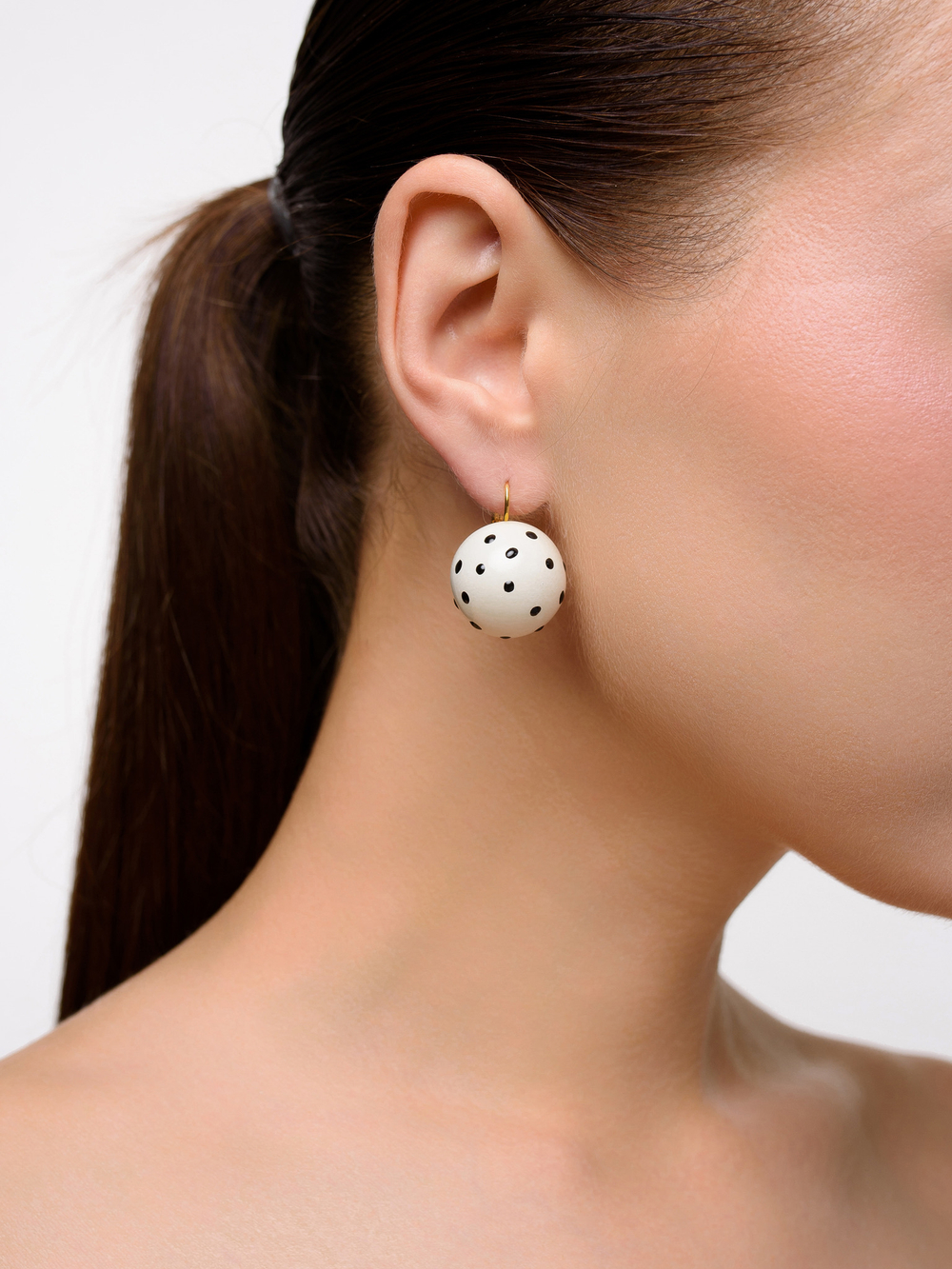 Серьги "Pin up white" Gold