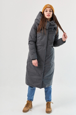 Пальто женское зимнее графит
