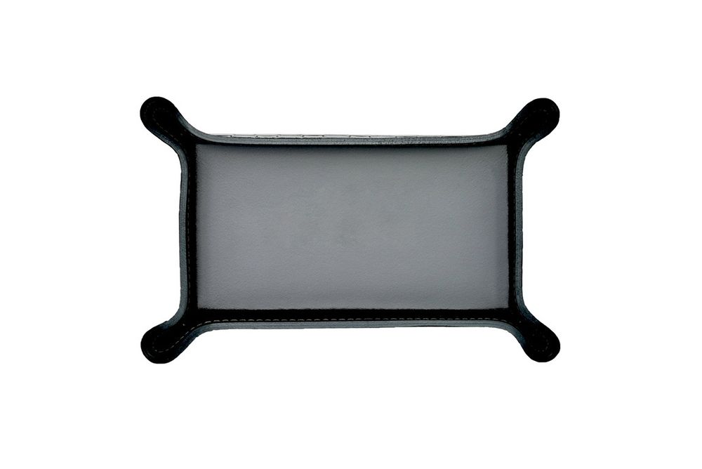 Лоток фигурный из кожи цвет ЧЕРНЫЙ