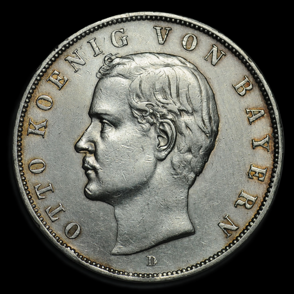 3 марки 1908 года Германская империя (Бавария) серебро