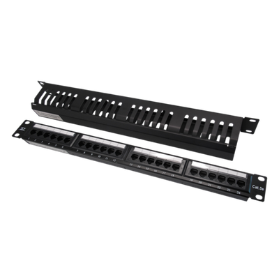 Патч-панель с кабельным органайзером (ST-PP24-01+ST-1U/24) КОМПЛЕКТ