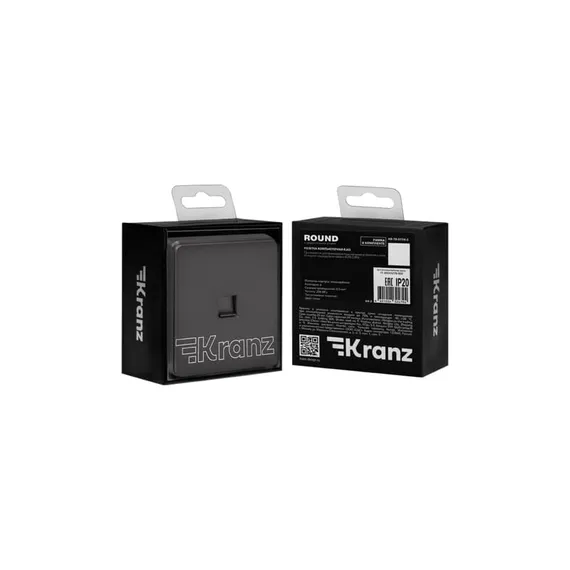 Розетка ROUND компьютерная RJ45 кат6 с/у титан KRANZ