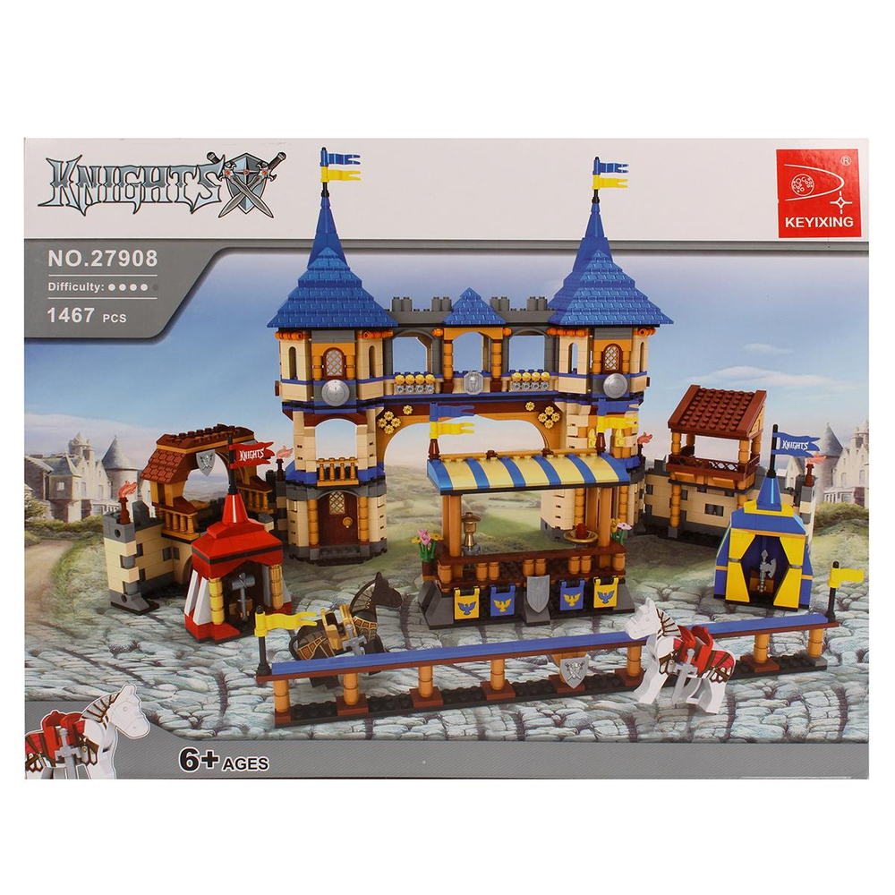 Конструктор блочный Аусини Рыцарский турнир 1467дет., коробка 27908