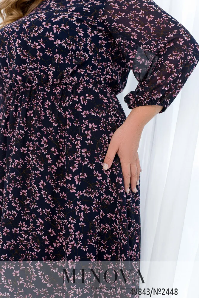 Платье 2448-синий-розовый Minova
