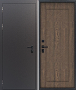 Входная дверь FlyDoors ТЕРМАЛ Чёрный букле - Орех грецкий