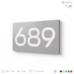 Номер на дверь 689, табличка на дверь для офиса, квартиры, кабинета, аудитории, склада, серая 120х70 мм, Айдентика Технолоджи