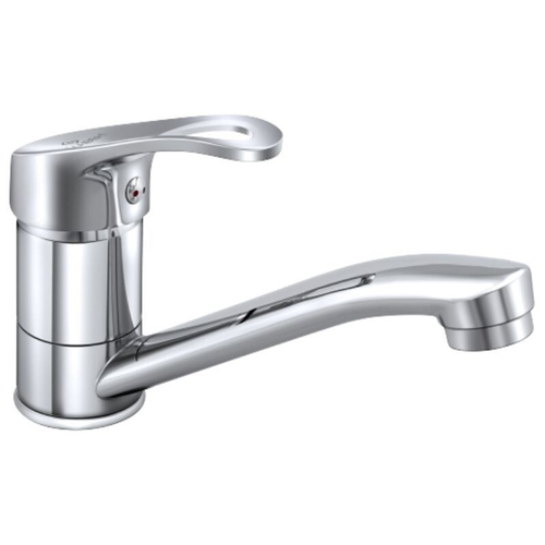 Смеситель СЛАВЕН СЛ-ОД-Б20 серия Дача для мойки и умывальника, однорычажный, картридж 35мм, цанга/гайка, гибкая подводка 50мм, средний излив