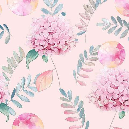 Пленка с принтом ЦВЕТЫ 58см*10м СВЕТЛО-РОЗОВЫЙ