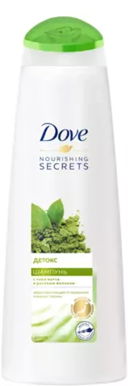 Dove шампунь Nourishing Secrets Детокс с чаем матча и рисовым молоком, 250 мл