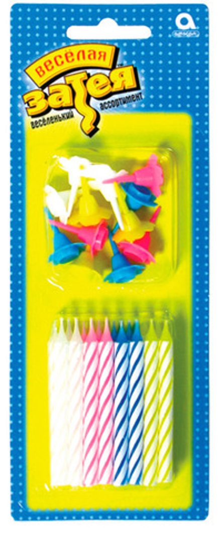 Свечи д/торта с подст 6см 24шт/A