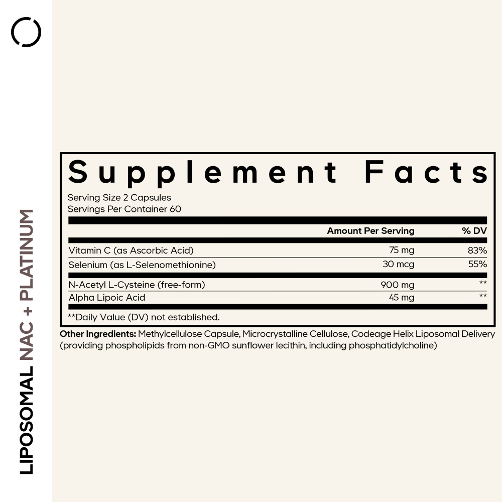 Codeage, Liposomal NAC+ Platinum, 120 растительных капсул