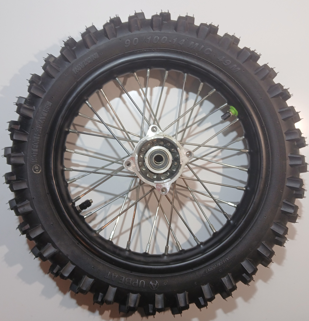 Колесо заднее в сборе 90/100-14" Питбайк Аpex 125E (2024г.)