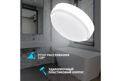 Светодиодный пылевлагозащищенный светильник REXANT ЖКХ-01 круг 18 Вт IP65 4000 K 174 мм 607-268