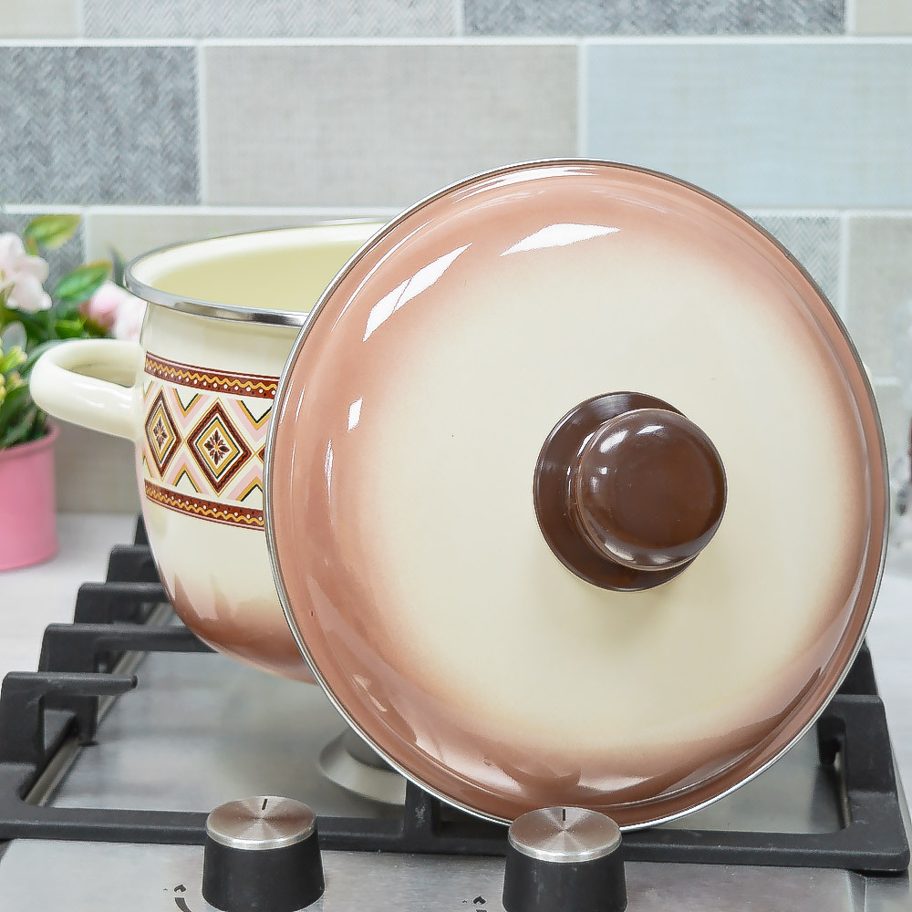 Кастрюля 4л "Шоколад" слоновая кость