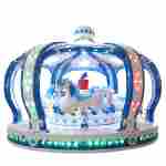 Детская электрическая карусель «Снежная корона» синяя, 12 мест