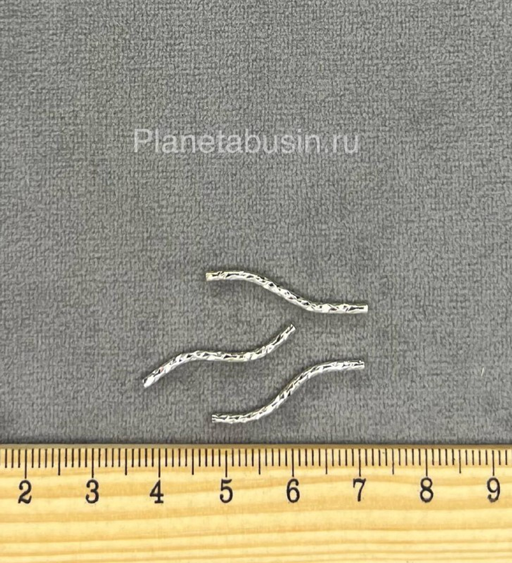 Бусина трубочка изогнутая (Китай) 1335