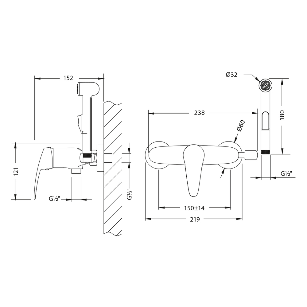 Смеситель Lemark Linara LM0418C с гигиеническим душем