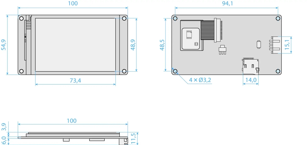 Nextion 3.5 сенсорный дисплей HMI (NX4832F035_011)