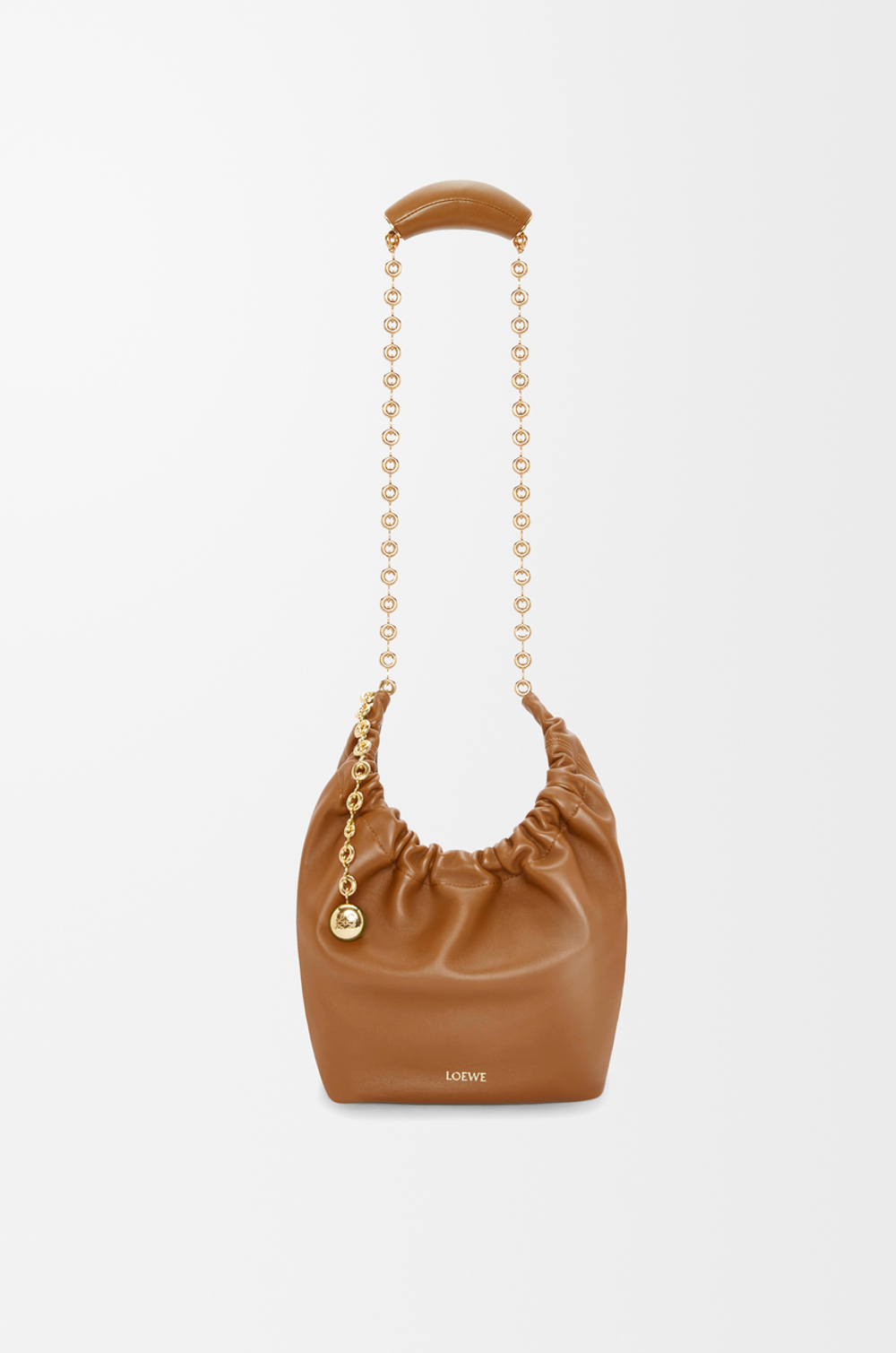 Loewe Маленькая сумка-мешок Squeeze из мягкой кожи ягненка наппа, светло-коричневый