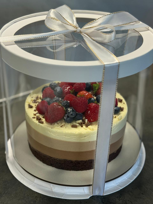 Коробка Тубус для торта диам.26см., высота 24см. с окном