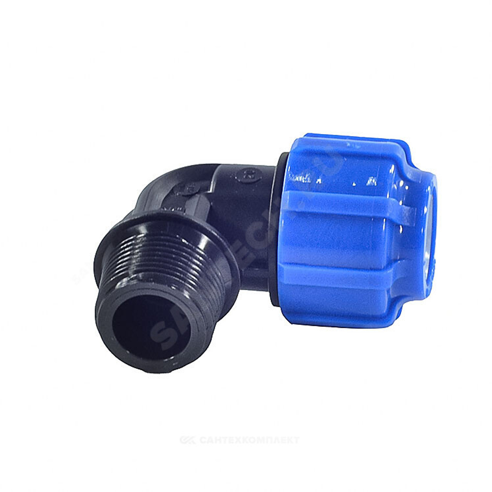 Отвод компрессионный ПЭ Дн 20х1/2"х90гр ВР Ру16 RTP (РосТурПласт) 11535