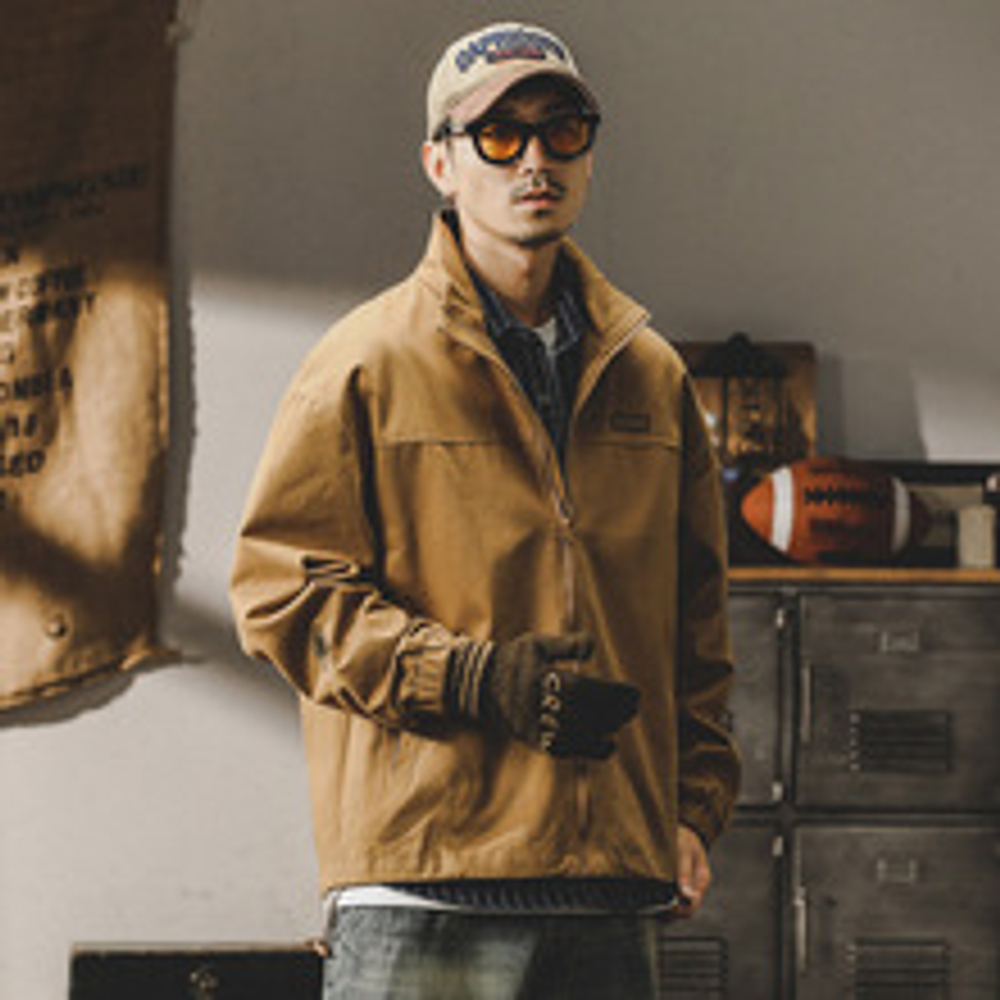 Модный бренд JIELEINUO. Куртка мужская свободная в Американском стиле сезон осень-весна.