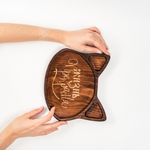 Менажница деревянная из сибирского кедра для подачи блюд и закусок с гравировкой "ЖИЗНЬ ПРЕКРАСНА". MG121