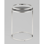 Журнальный столик Гестия 41*60см стекло черное сталь серебро