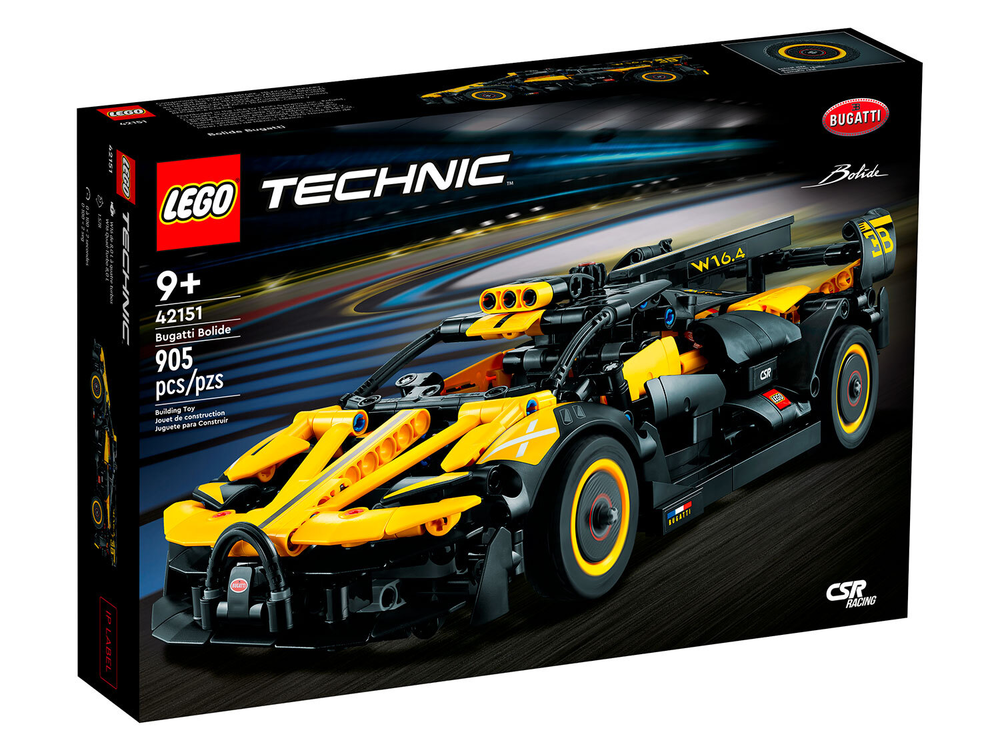 LEGO Technic 42151 «Болид Bugatti» — скоростной спорткар с деталями
