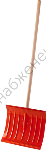 СИБИН ЛС-430, ширина 430 мм, стальная, с деревянным черенком, снеговая лопата (421841)