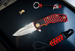 Складной нож Bloke Z D2 StoneWash Черно-Красный