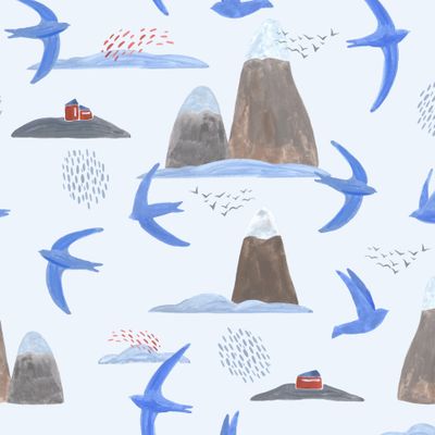 птицы и скалы