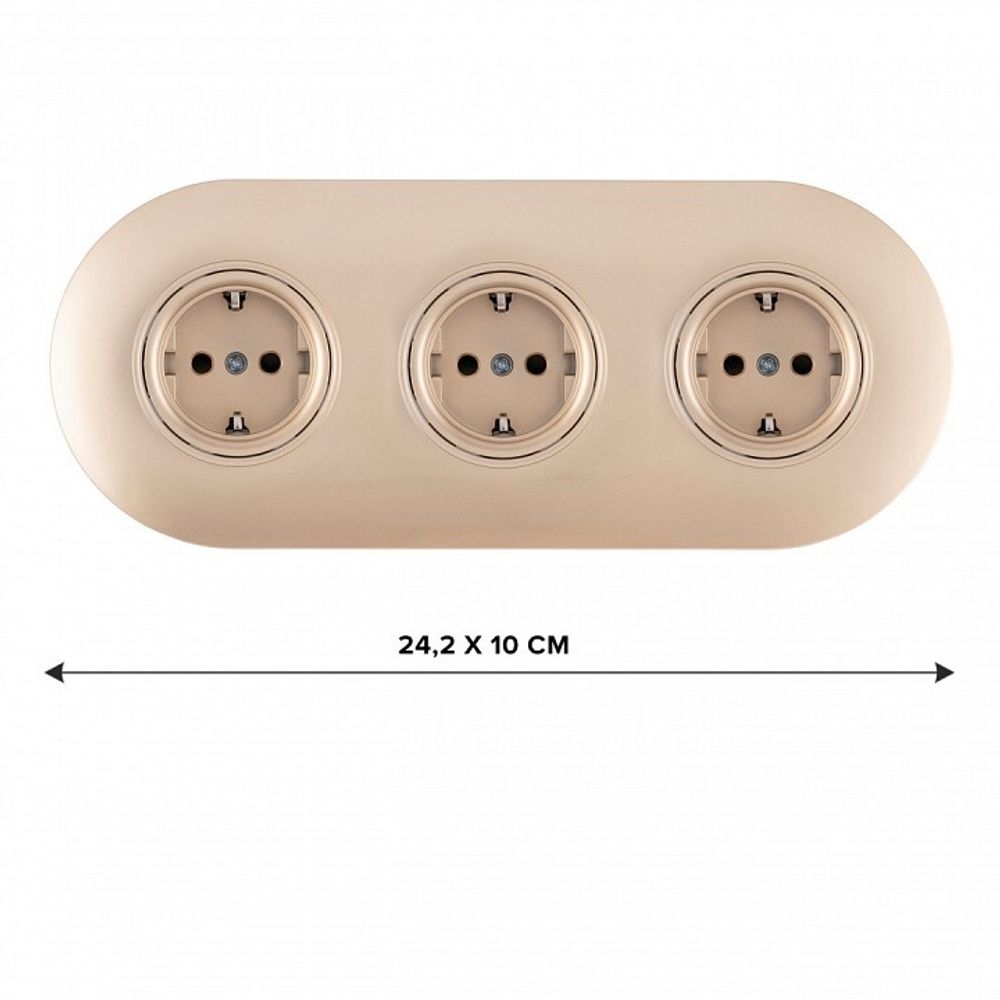 Розетка с заземлением и со шторкой Arte Milano SET08-3 SET08-3-40-1x3 shampan