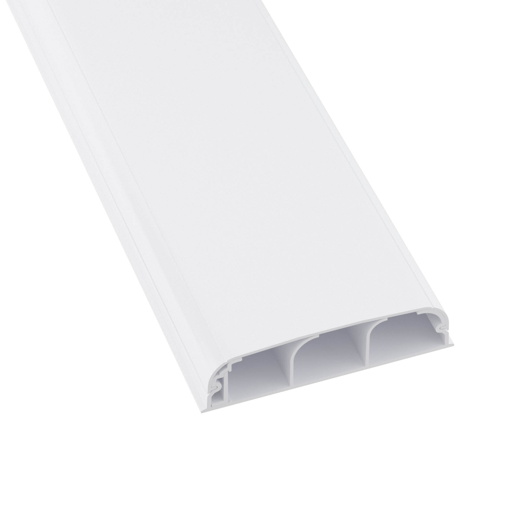 Кабель-канал плинтусного типа 90х25 мм, трехсекционный, с крышкой