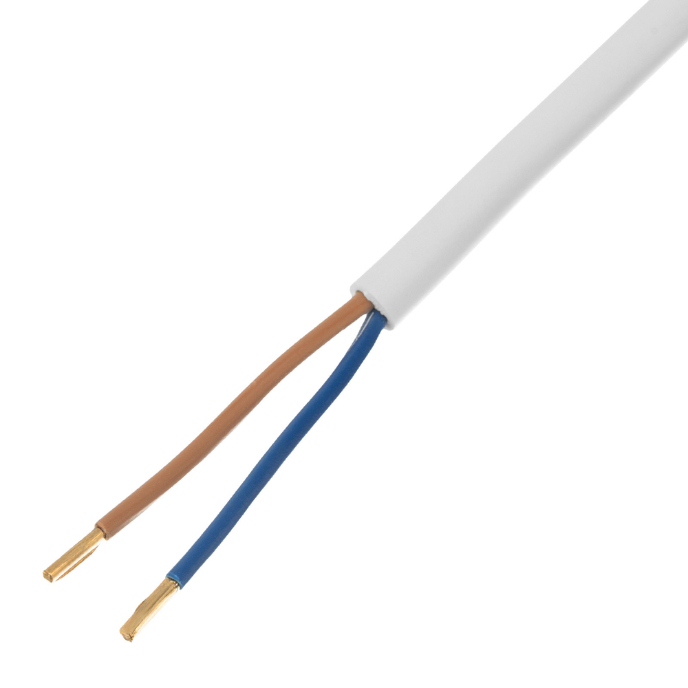 Шнур сетевой Energy Series, ПВС, 3 м, 2 x 1 мм, с неразборной вилкой, белый, Denzel