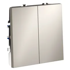 Выключатель встраиваемый VOLTUM S70 двухклавишный 10А, (кашемир) vls020103