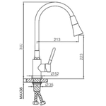 Смеситель для кухни, Frap, гибк излив, с картриджем, чер, F4044