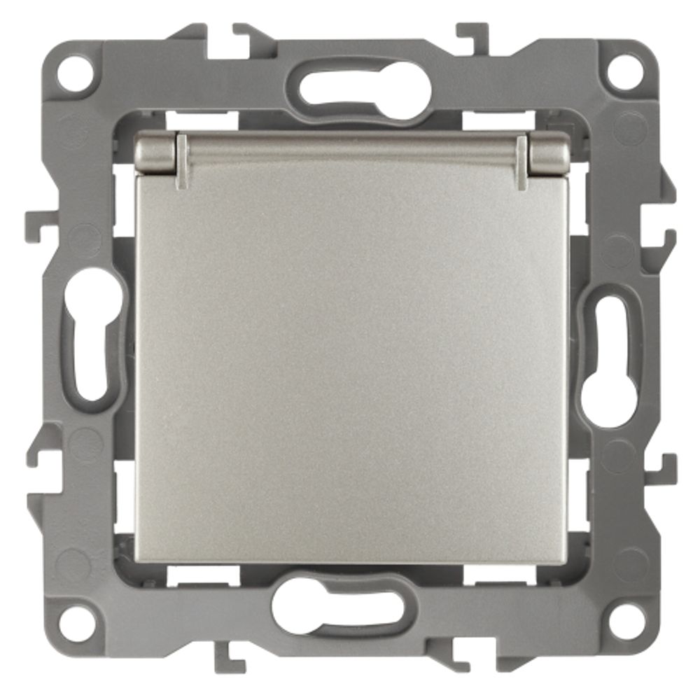 Розетка ЭРА Серия 12 12-2103-15 2P+E Schuko со шторками с крышкой 16A-250В IP20 перламутр