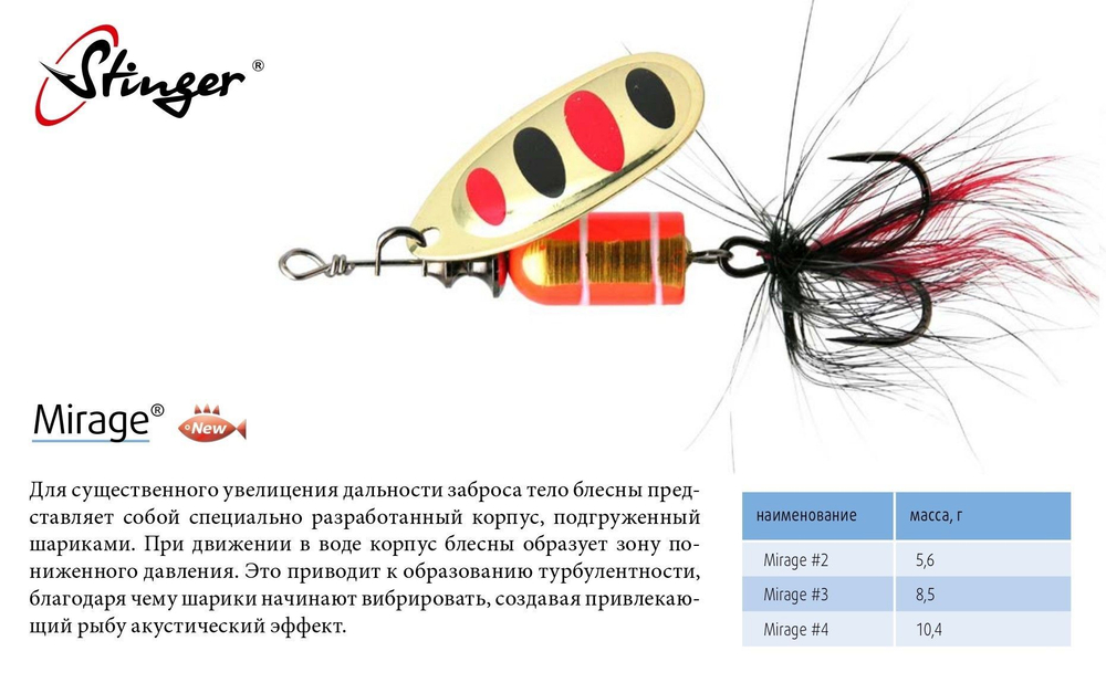 Блесна для рыбалки вертушка Mirage #4 10,4гр #001