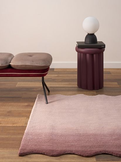 Ковер из шерсти over horizon цвета марсала из коллекции trendy ruffles, 120х180 см