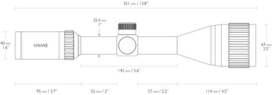 Оптический прицел Hawke Vantage IR 3-9x50 AO Mil-Dot с подсветкой (14232)