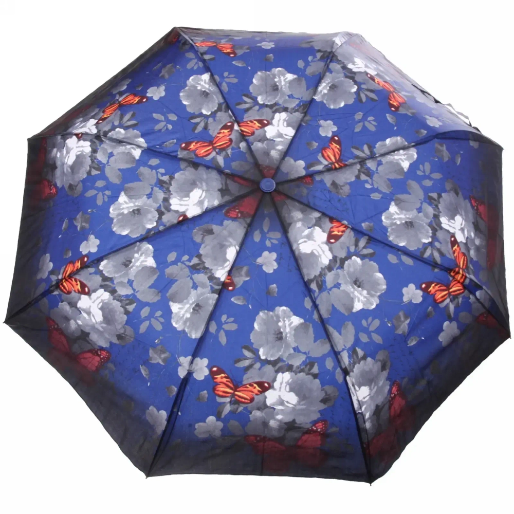 Зонт женский полуавтомат «Ultramarine - Олимпия», цвет микс, 8 спиц, d-100см, длина в слож. виде 30см