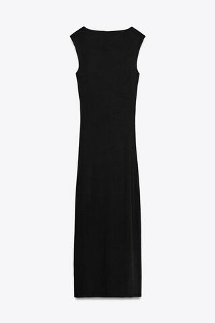 ZARA ПЛАТЬЕ С МЕТАЛЛИЧЕСКОЙ ДЕТАЛЬЮ, ЧЕРНЫЙ