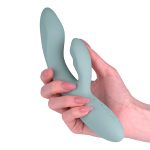 Бирюзовые вибратор-кролик 18,8см с функцией нагрева и управлением через приложение Svakom Chika SA375A