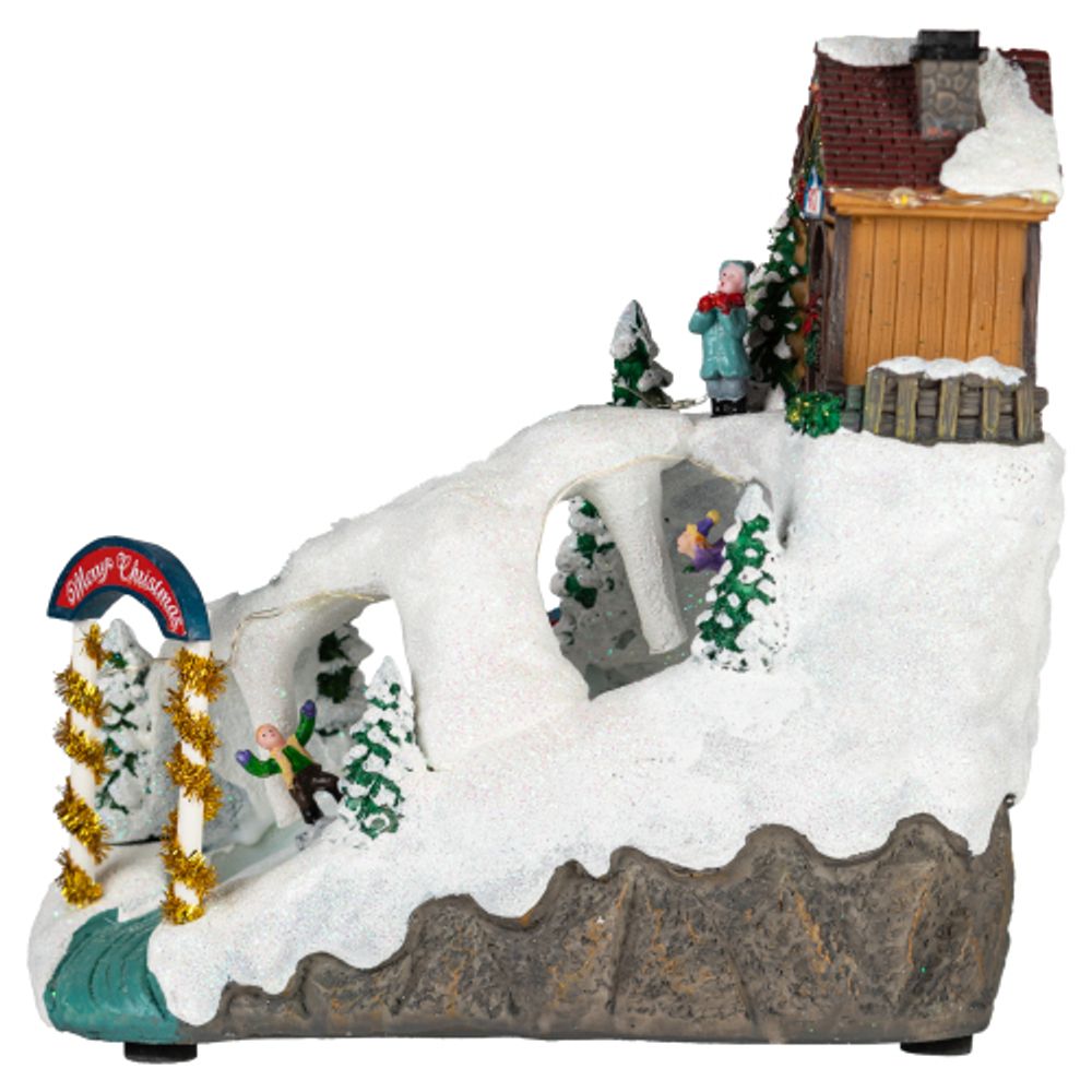 Светодиодная новогодняя фигура ЭРА EFIS-S06 композиция Лыжня мультиколор 3*АА 22*14*22 см